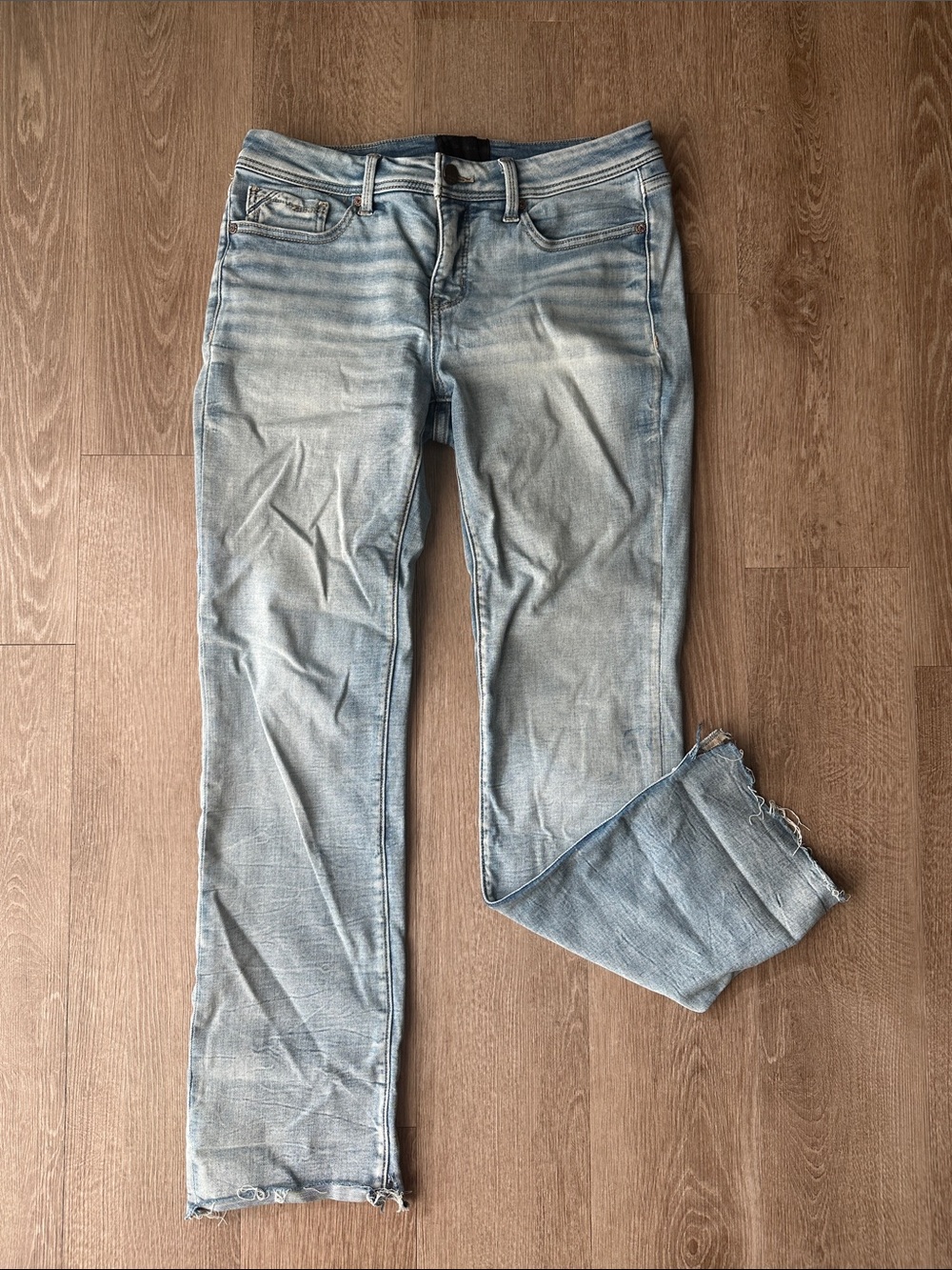 Buckle Light Blue Straight Leg Women's Jeans